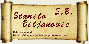 Stanilo Biljanović vizit kartica